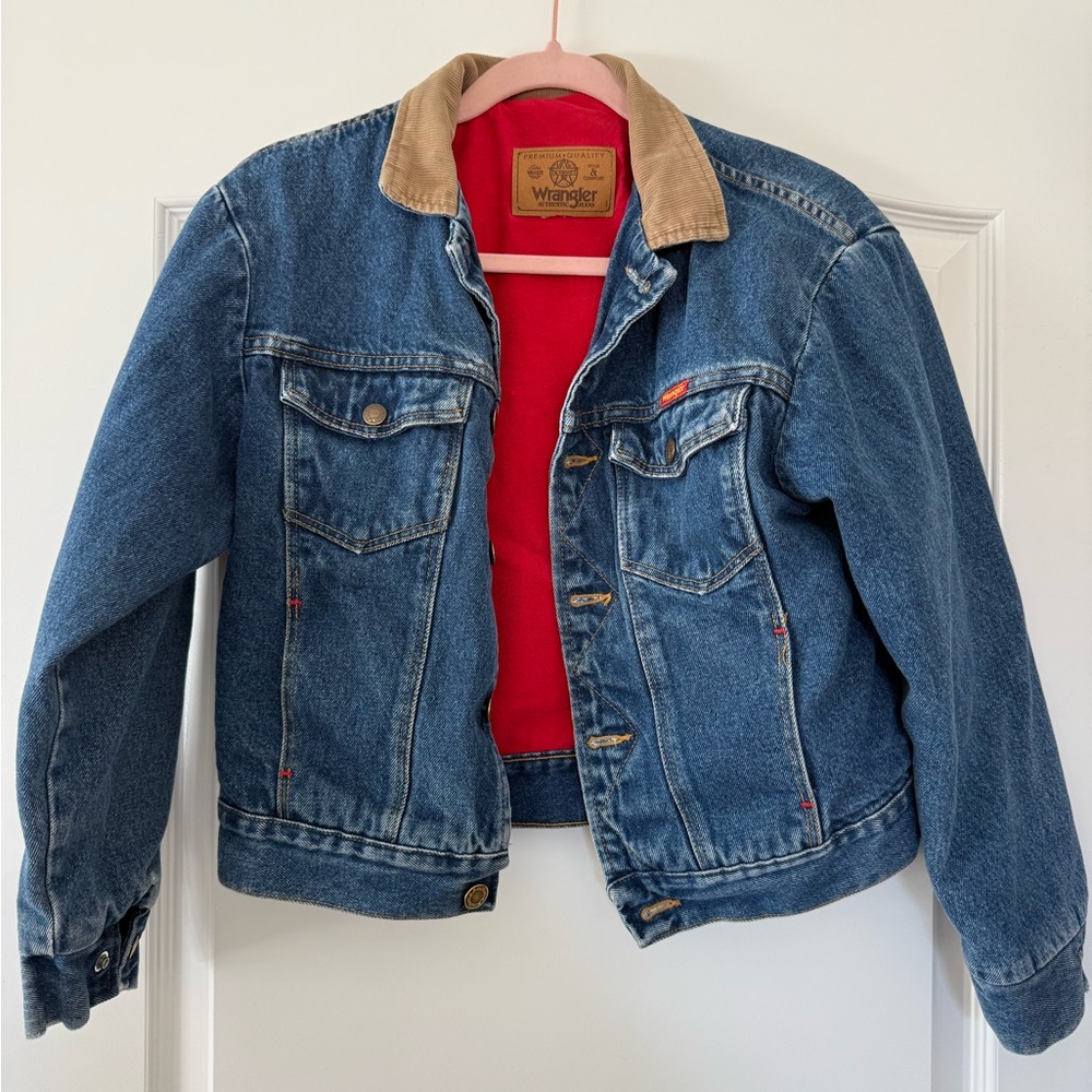 Wrangler Kids Denim Jacket with Tan corduroy Collar
